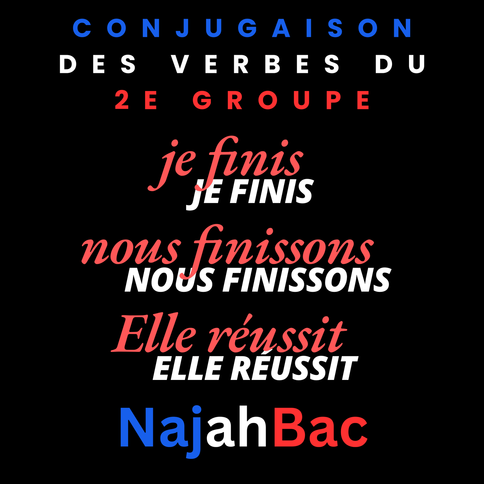 Conjugaison des verbes du deuxième groupe