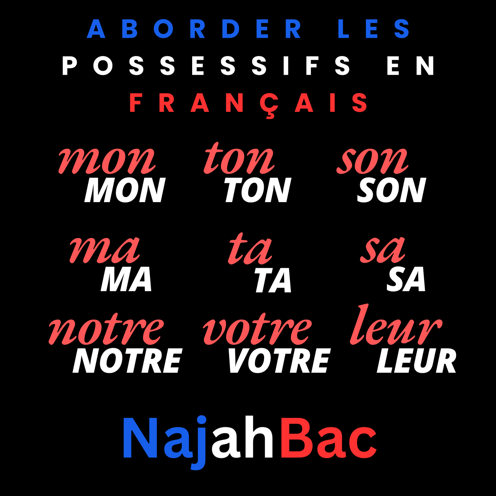 Les possessifs en français